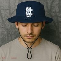 Moms Against White Baseball Pants Funny Bucket Hat thumb 2