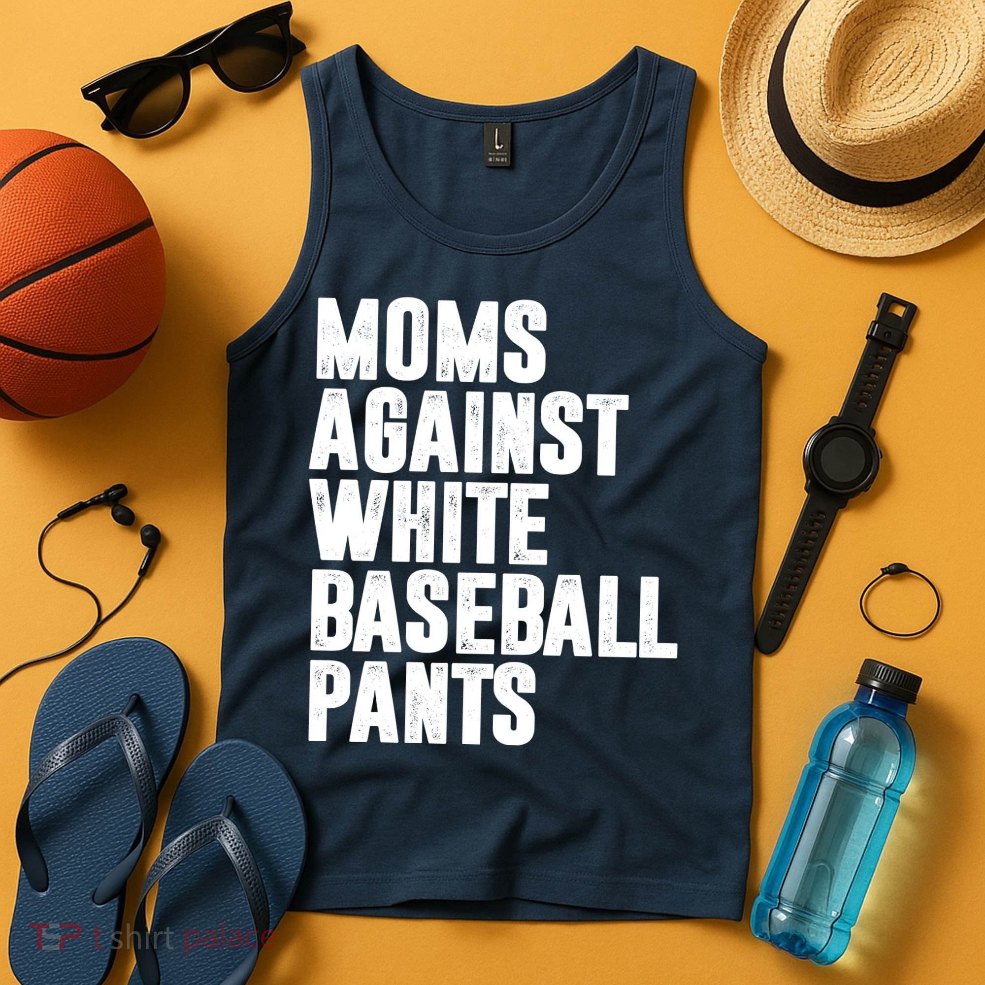 Moms Against White Baseball Pants Funny Tank Top
