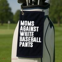 Moms Against White Baseball Pants Funny Golf Towel thumb 2