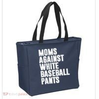 Moms Against White Baseball Pants Funny Tote Bag thumb 2