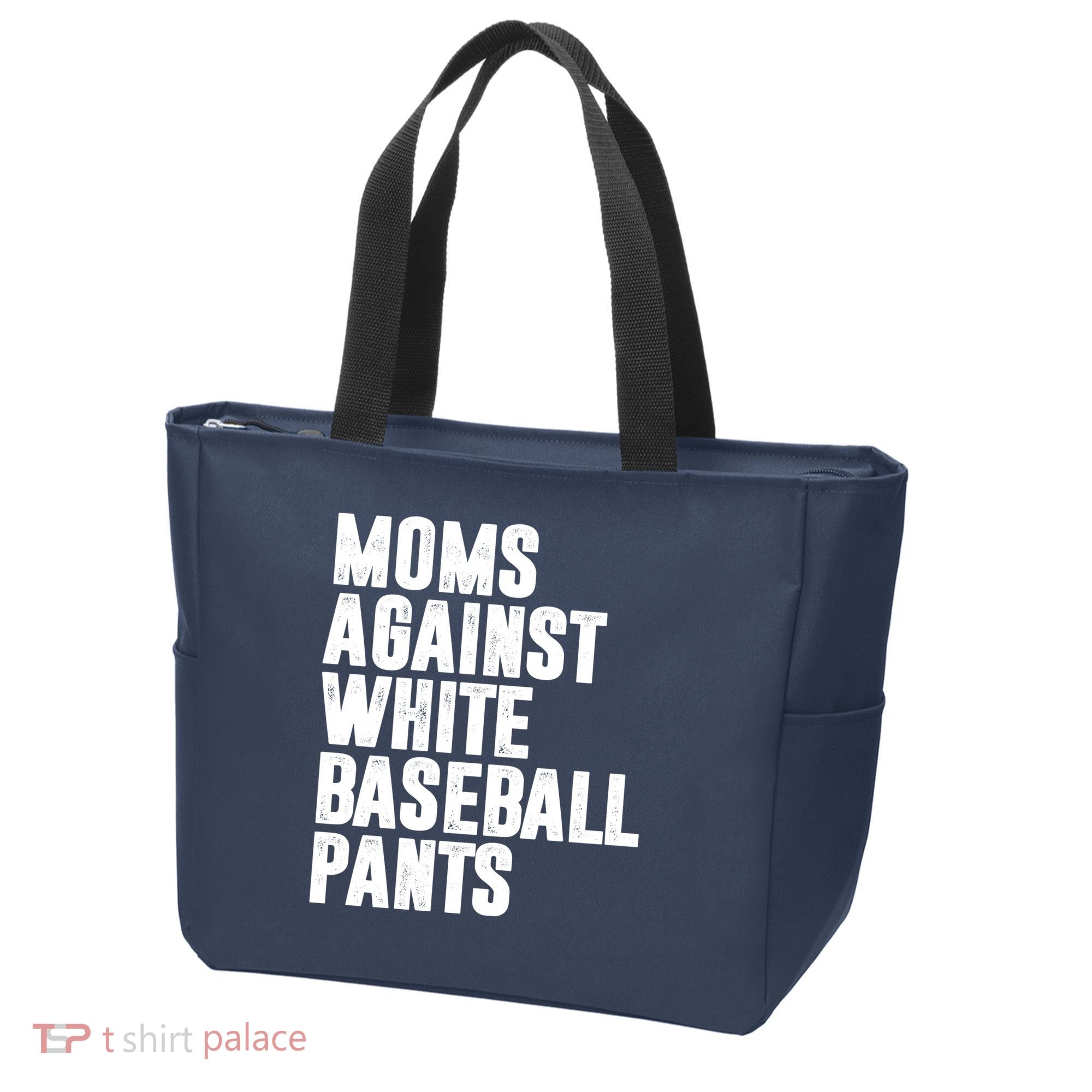 Moms Against White Baseball Pants Funny Tote Bag