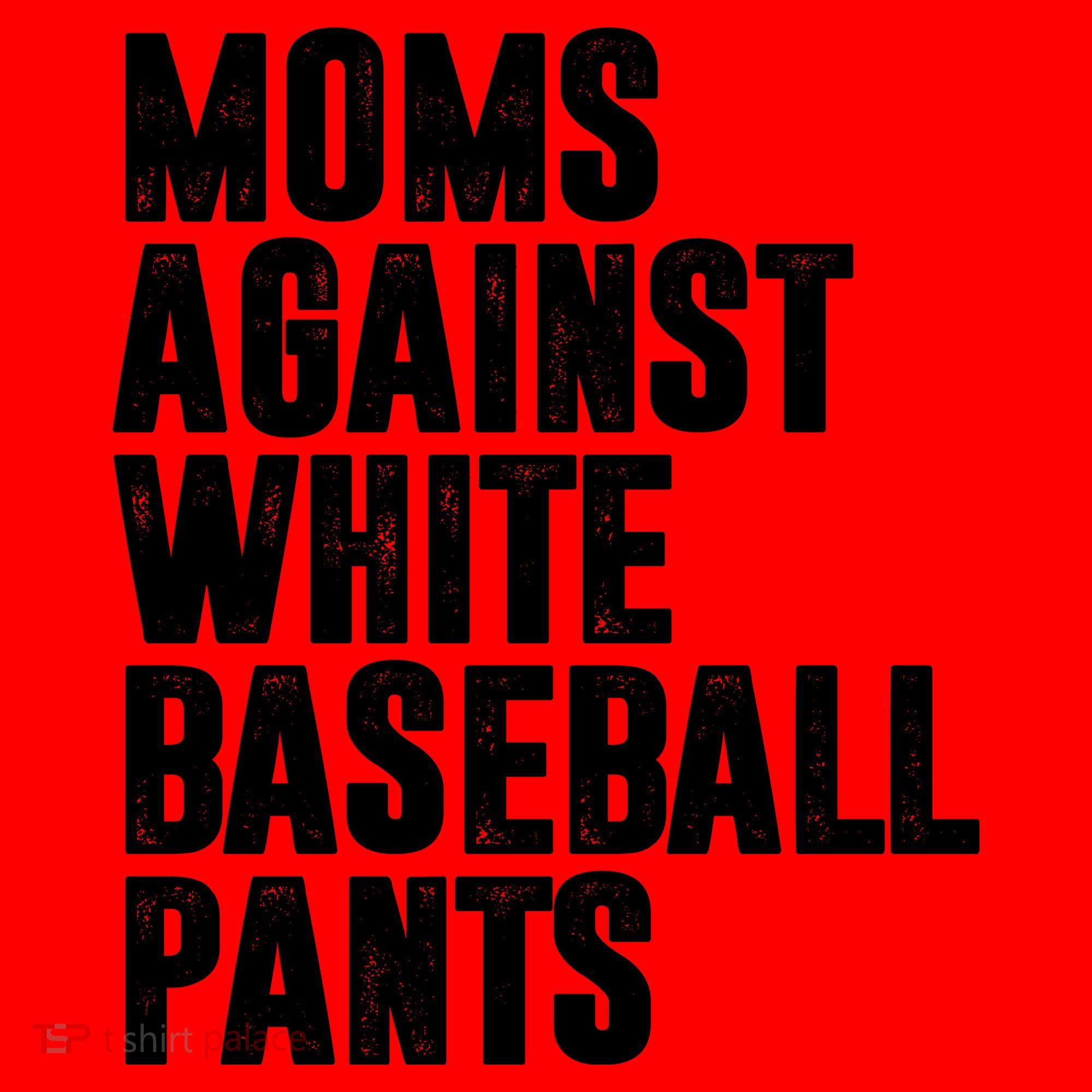 Moms Against White Baseball Pants Funny Santa Hat