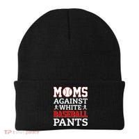 Moms Against White Baseball Pants Baseball season Beanie thumb 0