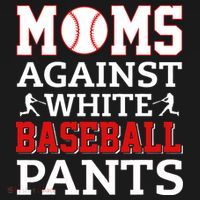 Moms Against White Baseball Pants Baseball season Women's Hoodie thumb 2