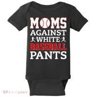 Moms Against White Baseball Pants Baseball season Baby Bodysuit thumb 0