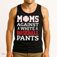 Moms Against White Baseball Pants Baseball season Tank Top thumb 3