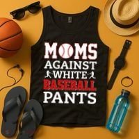 Moms Against White Baseball Pants Baseball season Tank Top thumb 4