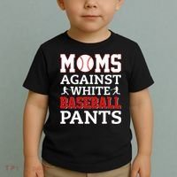 Moms Against White Baseball Pants Baseball season Toddler T-Shirt thumb 2