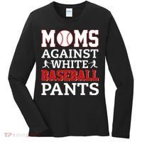 Moms Against White Baseball Pants Baseball season Women's Long Sleeve Shirt thumb 0