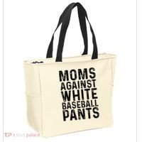 Moms Against White Baseball Pants For Mom Tote Bag thumb 2