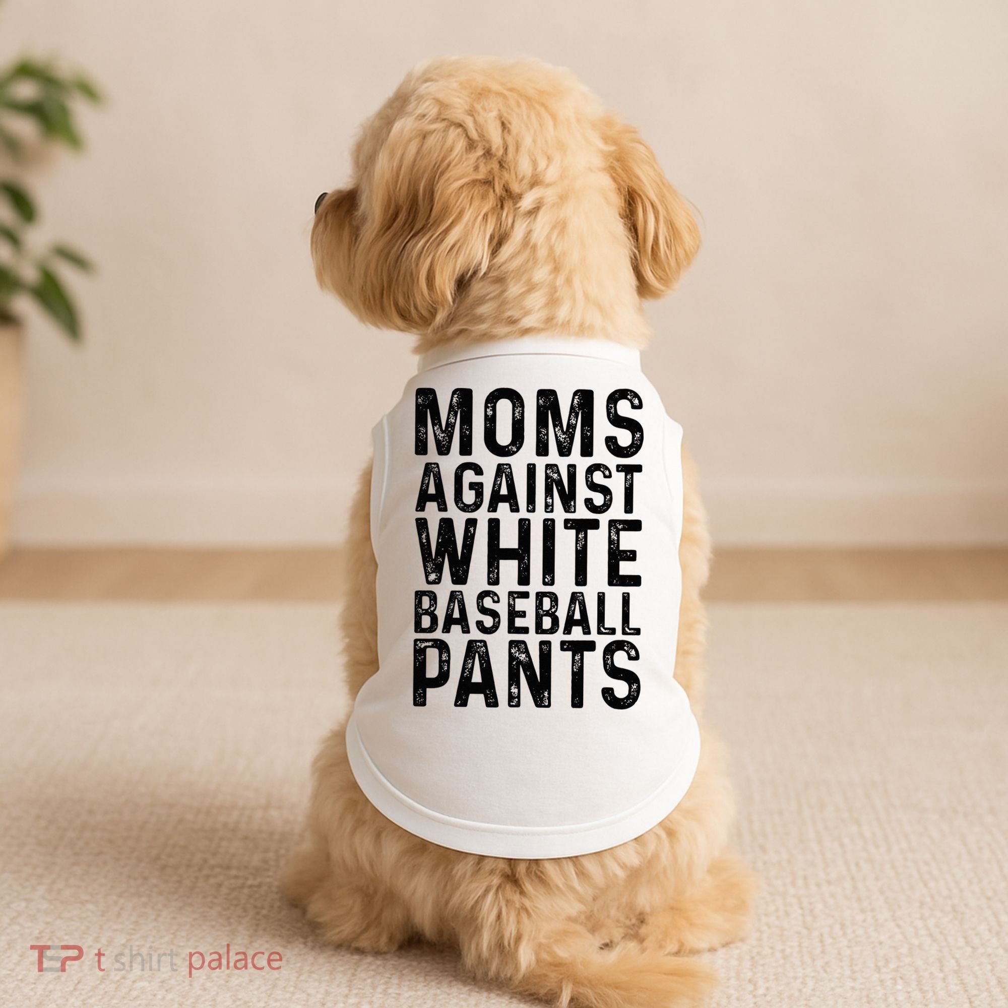 Moms Against White Baseball Pants For Mom Doggie Tank