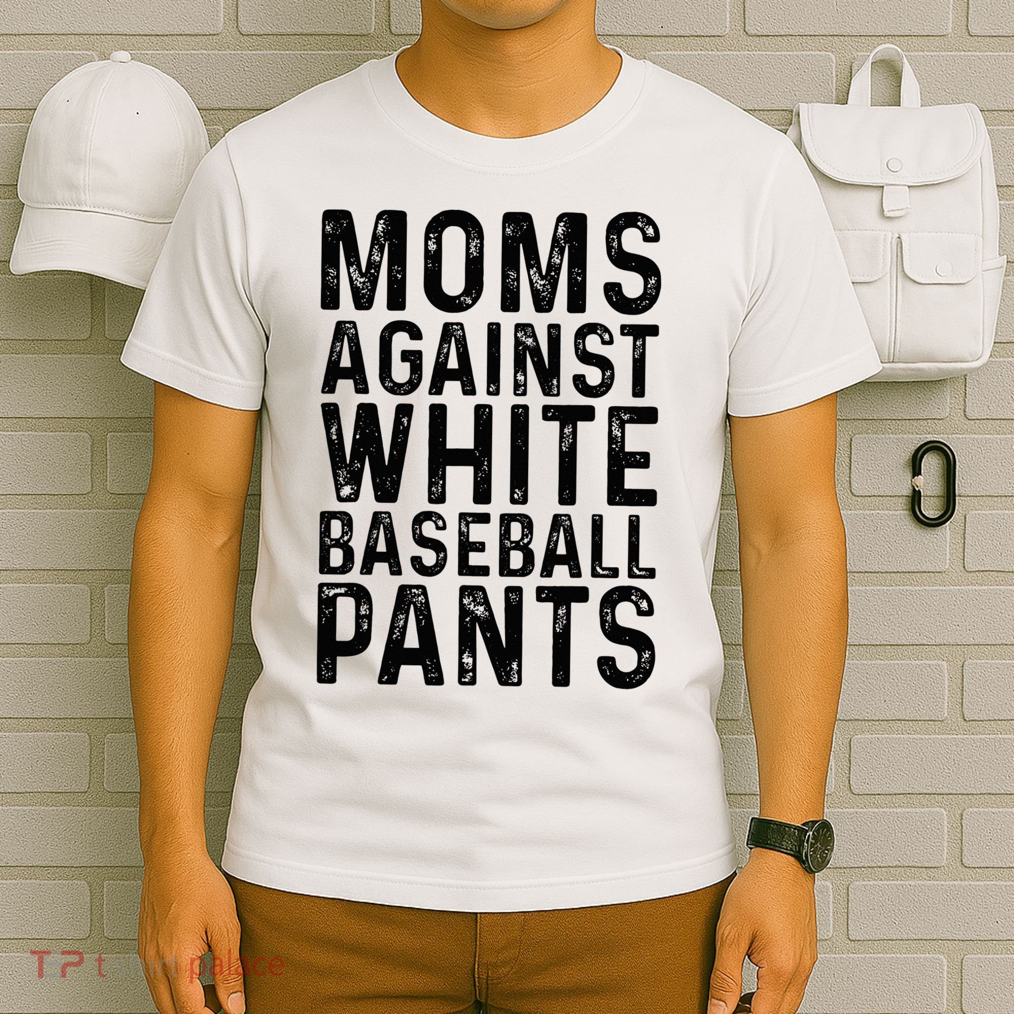 Moms Against White Baseball Pants For Mom T-Shirt