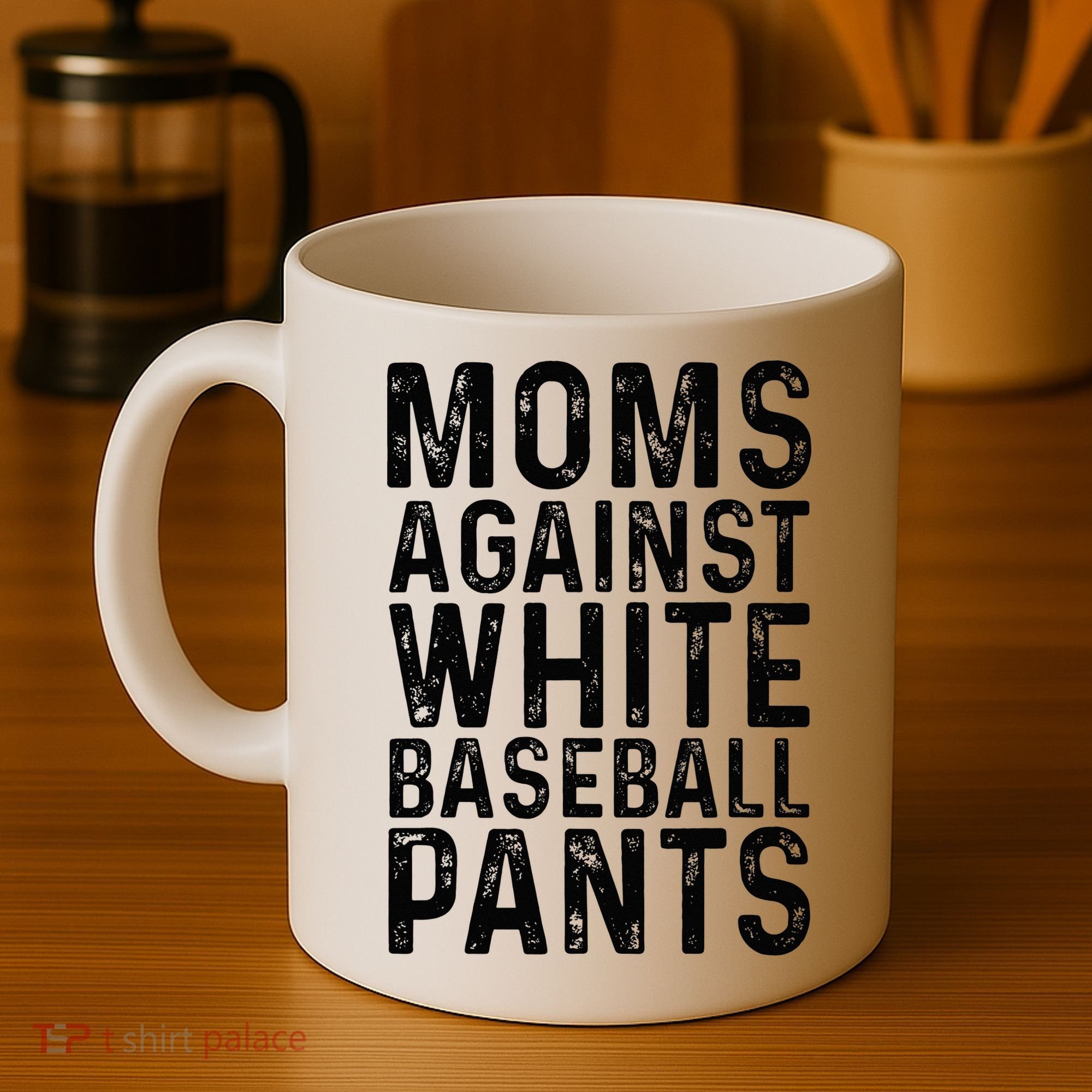 Moms Against White Baseball Pants For Mom Coffee Mug