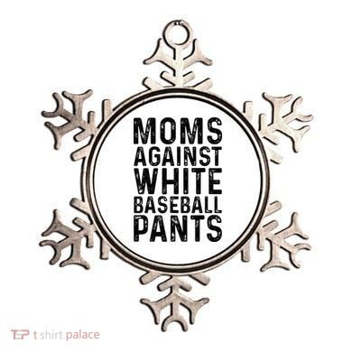 Moms Against White Baseball Pants For Mom Ornament