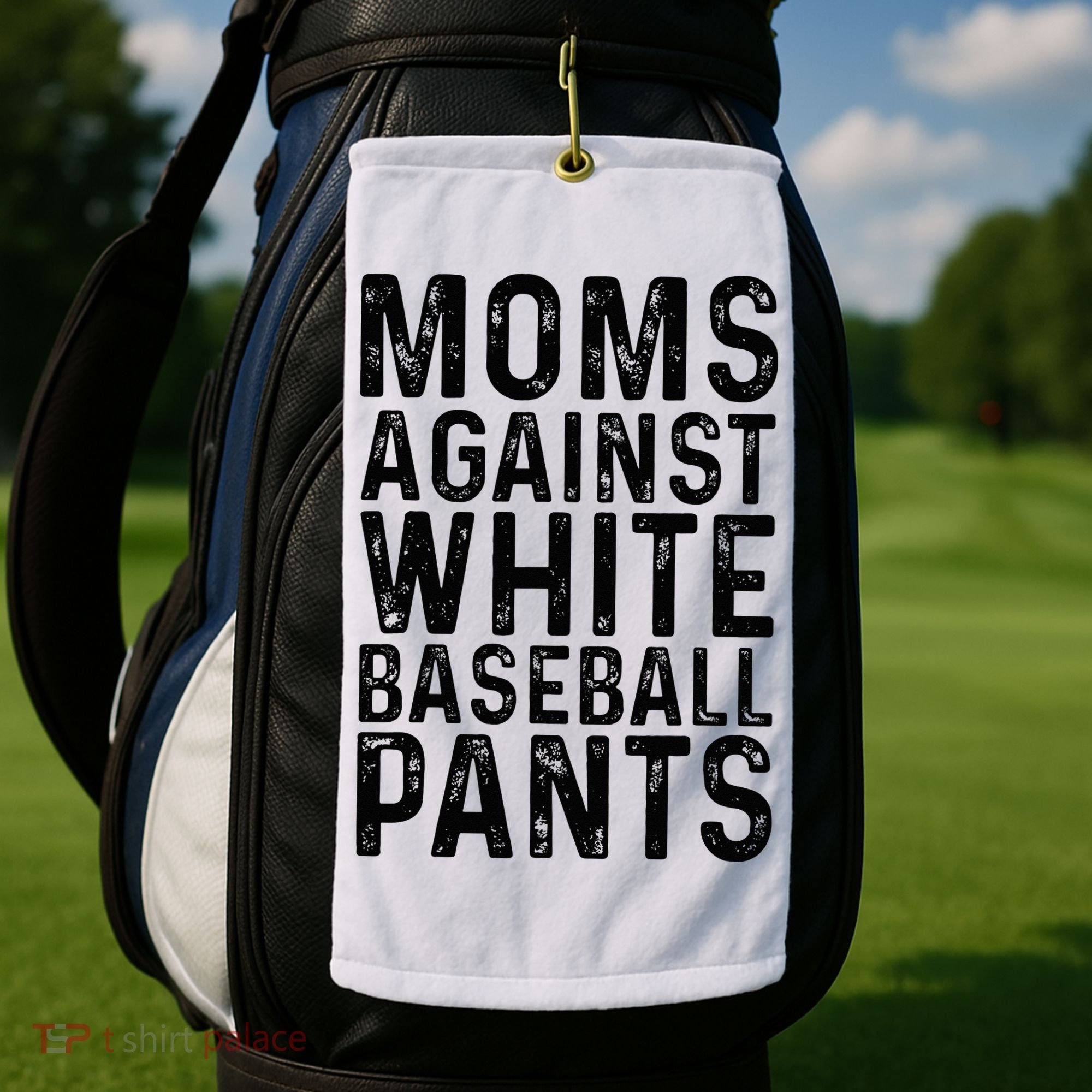Moms Against White Baseball Pants For Mom Golf Towel