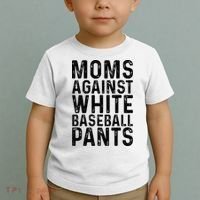 Moms Against White Baseball Pants For Mom Toddler T-Shirt thumb 2