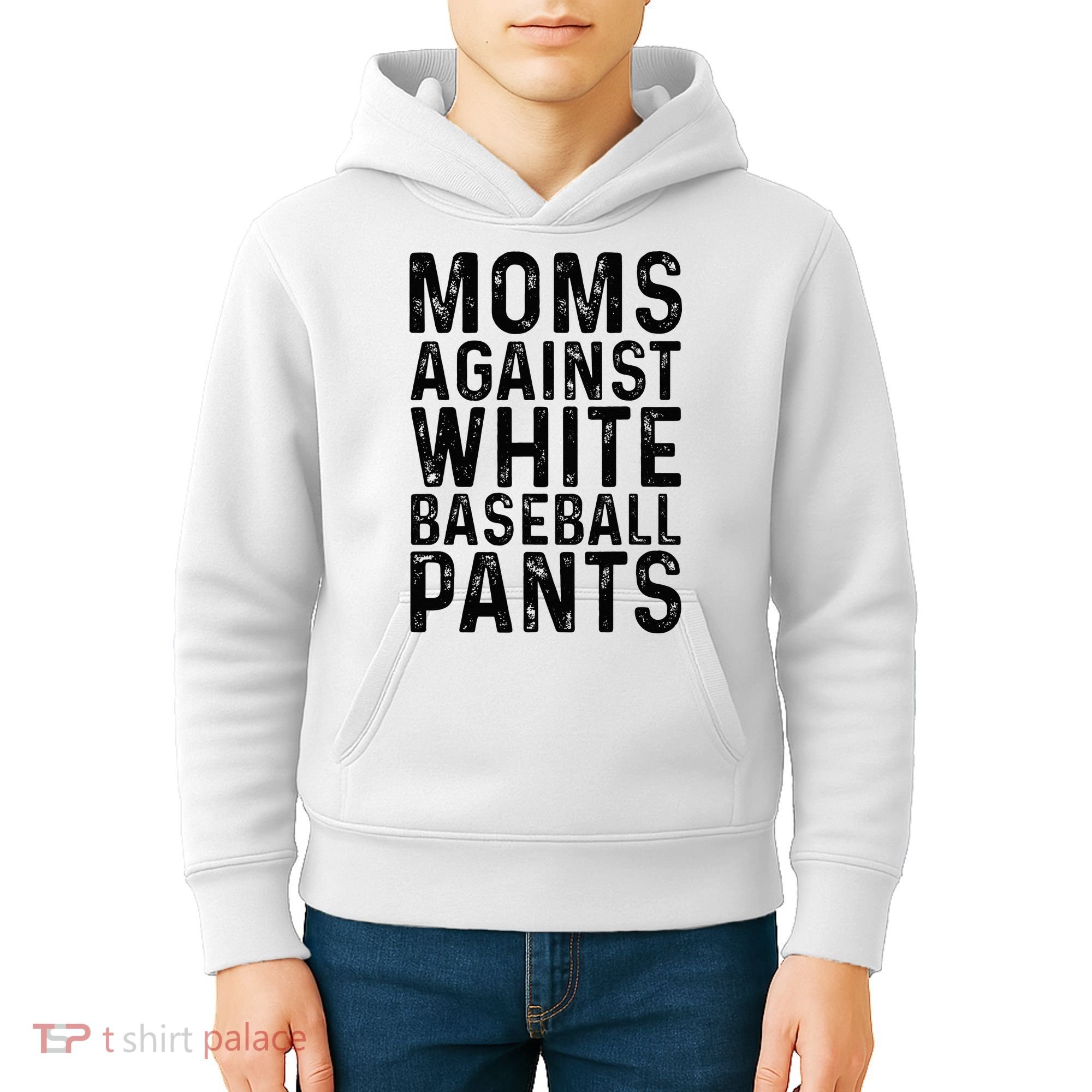 Moms Against White Baseball Pants For Mom Kids Hoodie