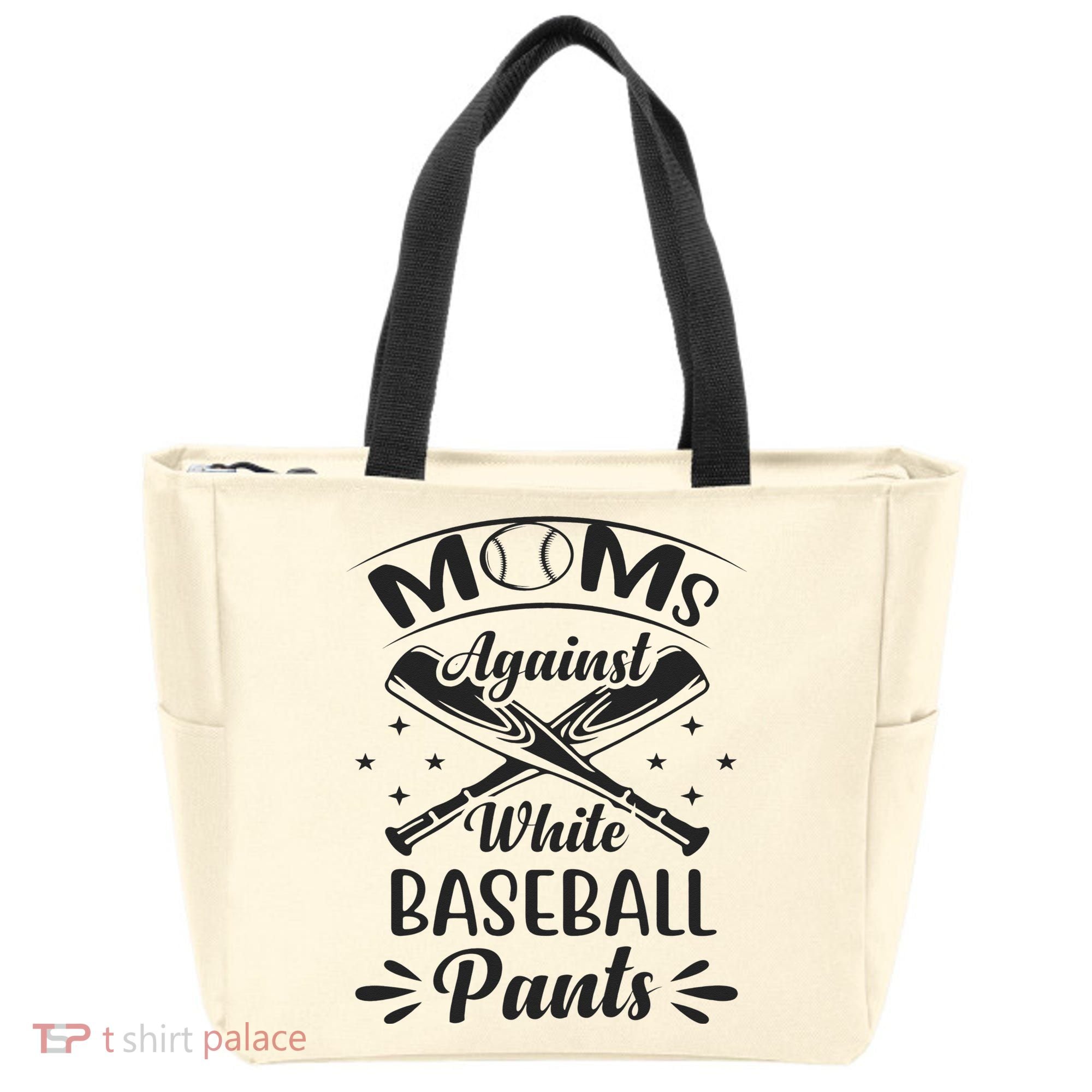 Moms Against White Baseball Pants Tote Bag