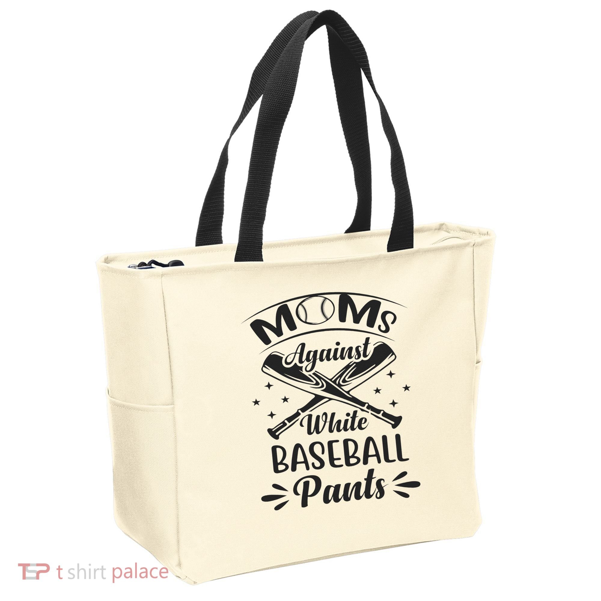 Moms Against White Baseball Pants Tote Bag