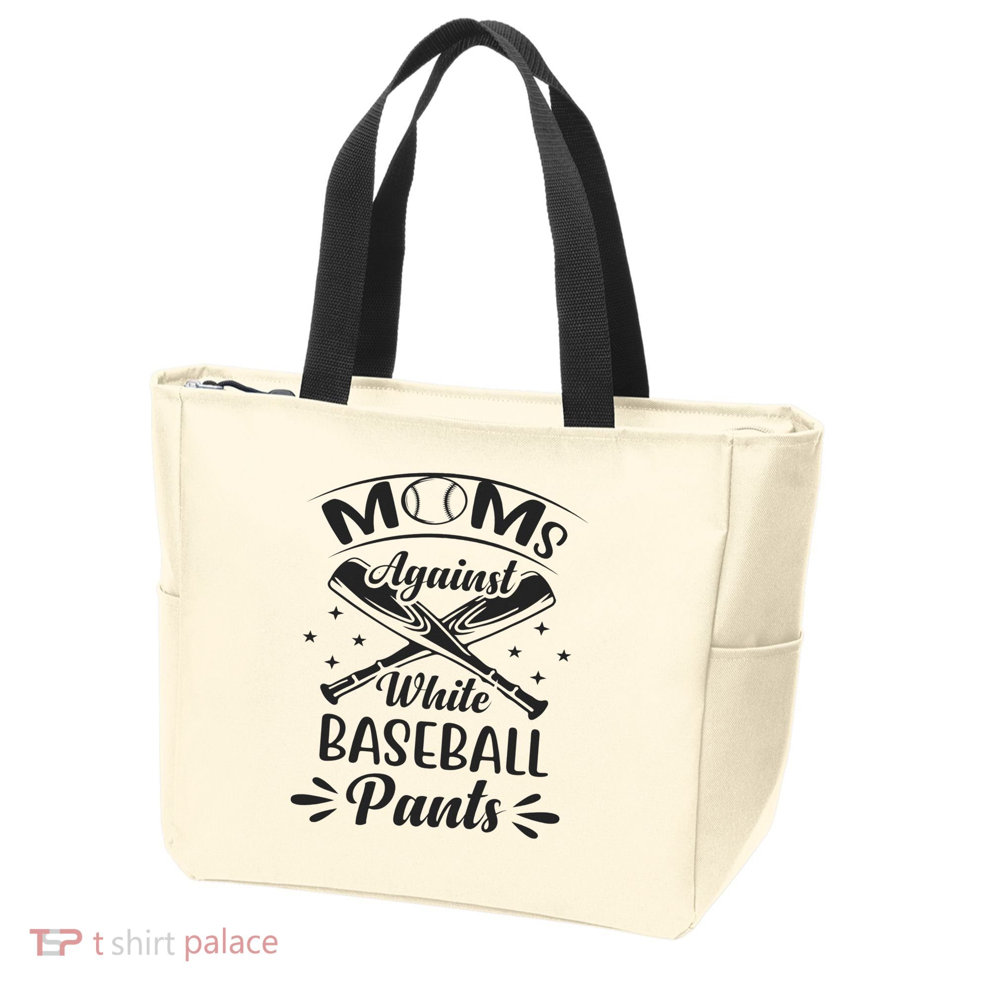 Moms Against White Baseball Pants Tote Bag