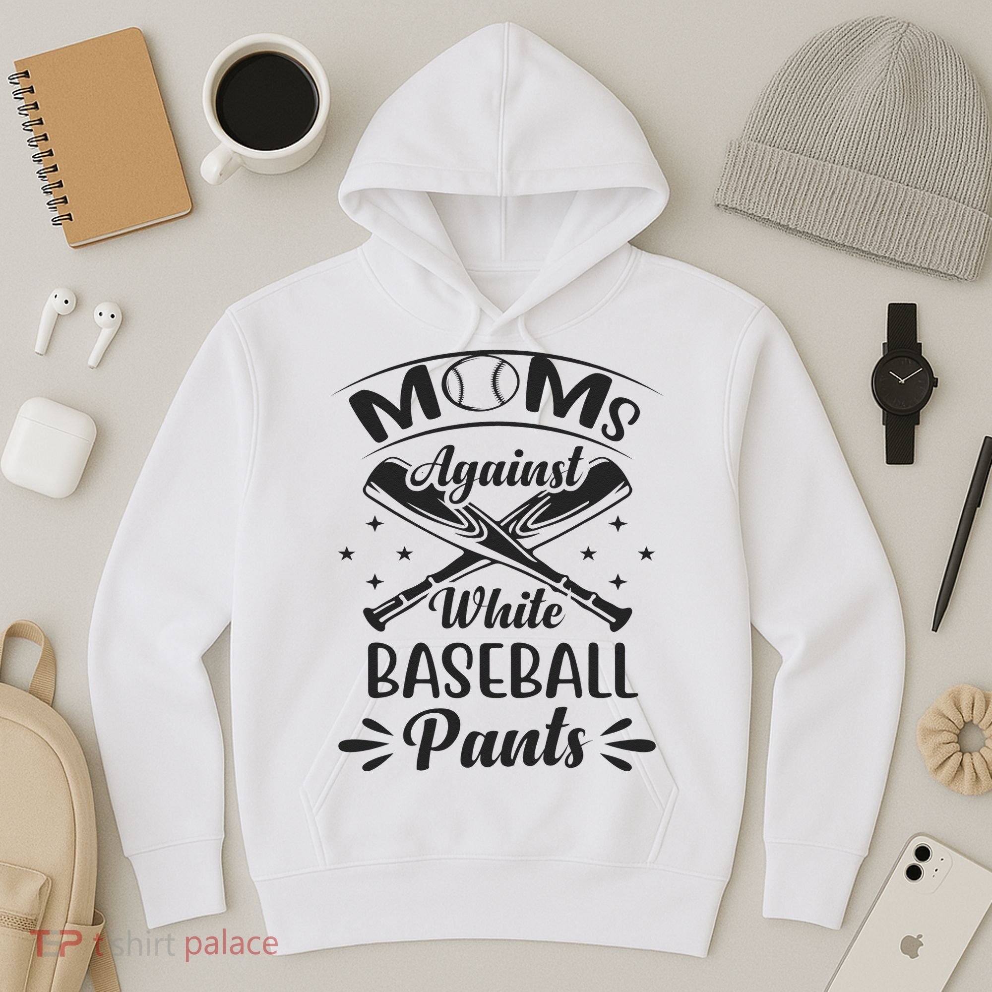 Moms Against White Baseball Pants Hoodie