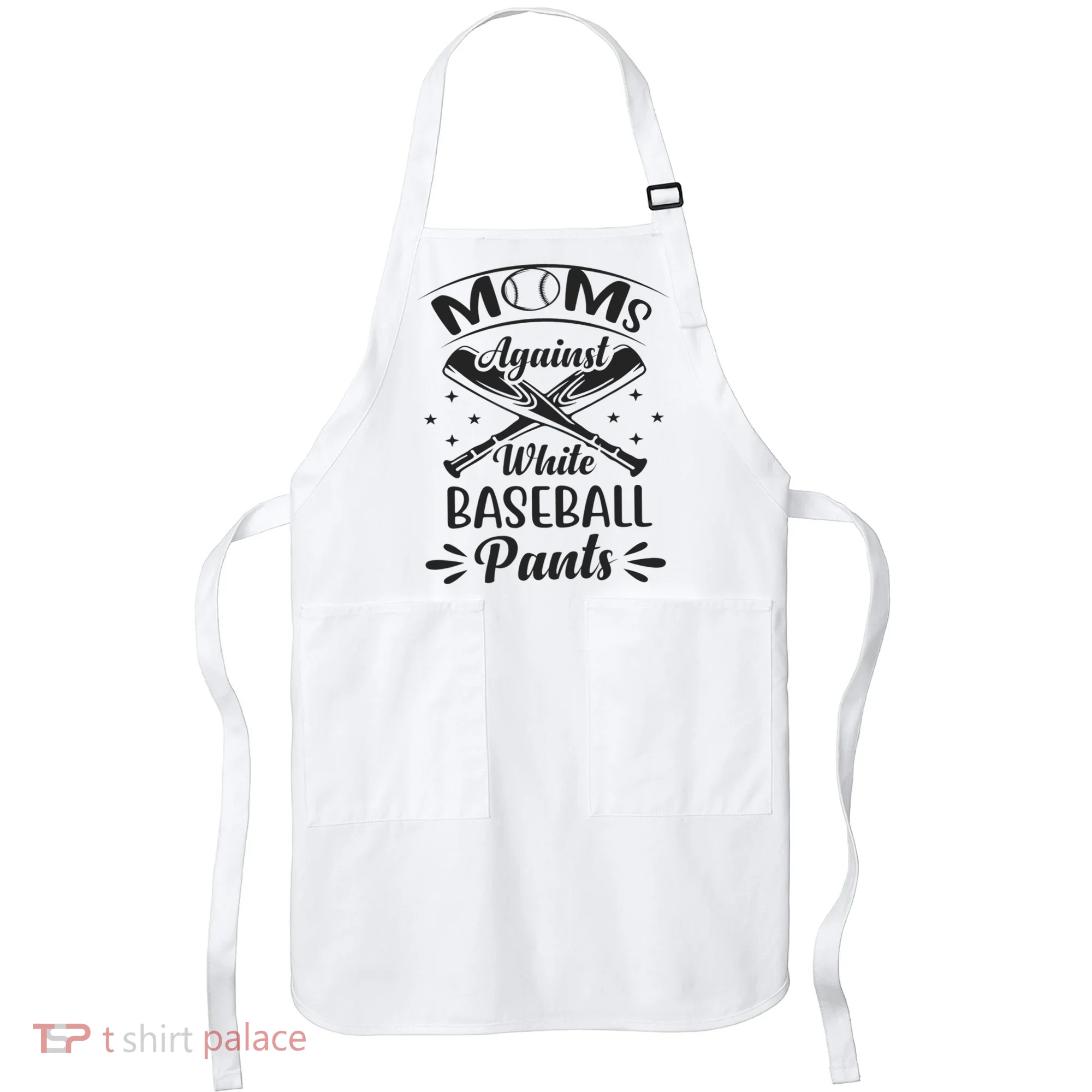 Moms Against White Baseball Pants Apron