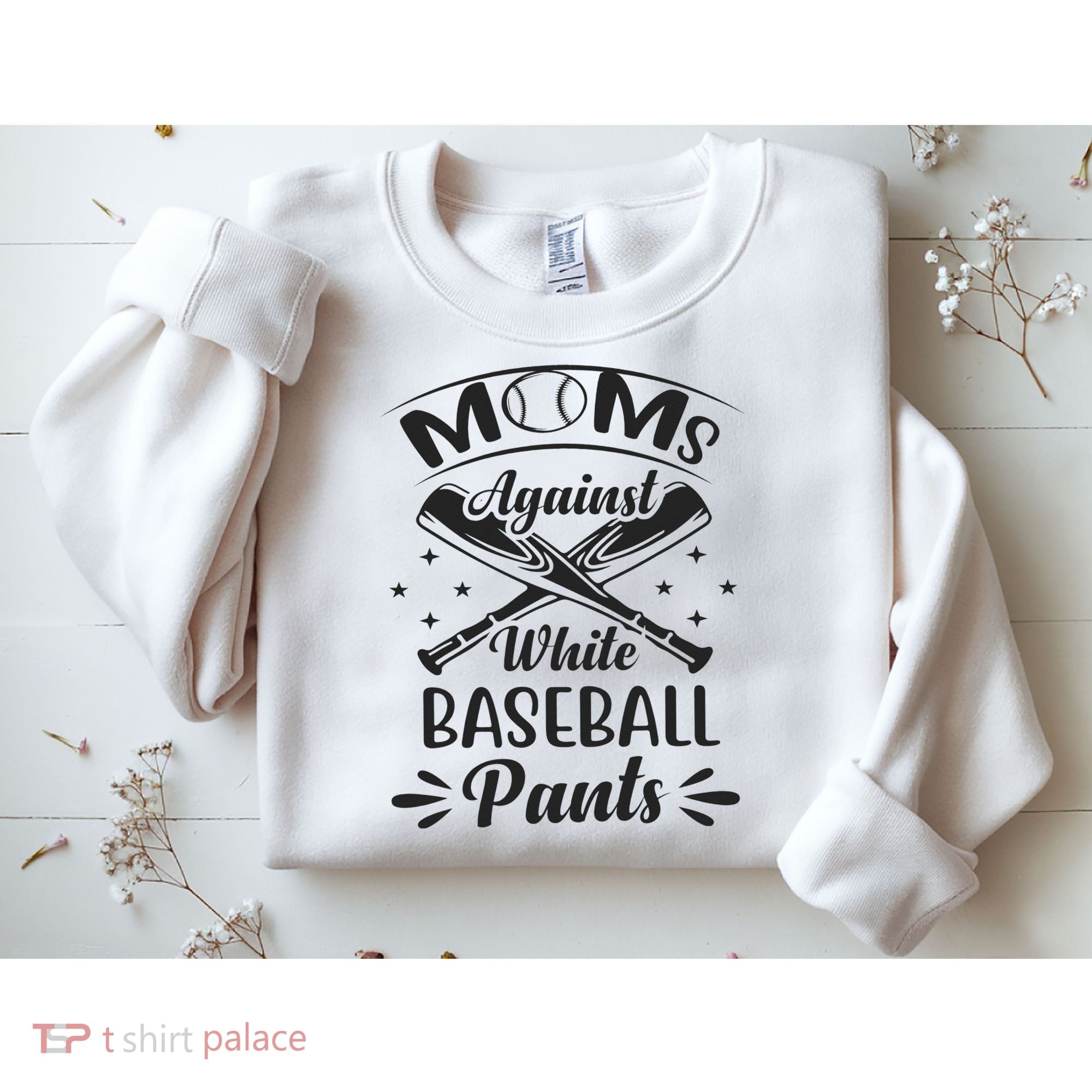 Moms Against White Baseball Pants Sweatshirt