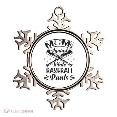 Moms Against White Baseball Pants Ornament