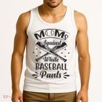 Moms Against White Baseball Pants Tank Top thumb 3
