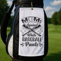 Moms Against White Baseball Pants Golf Towel thumb 2