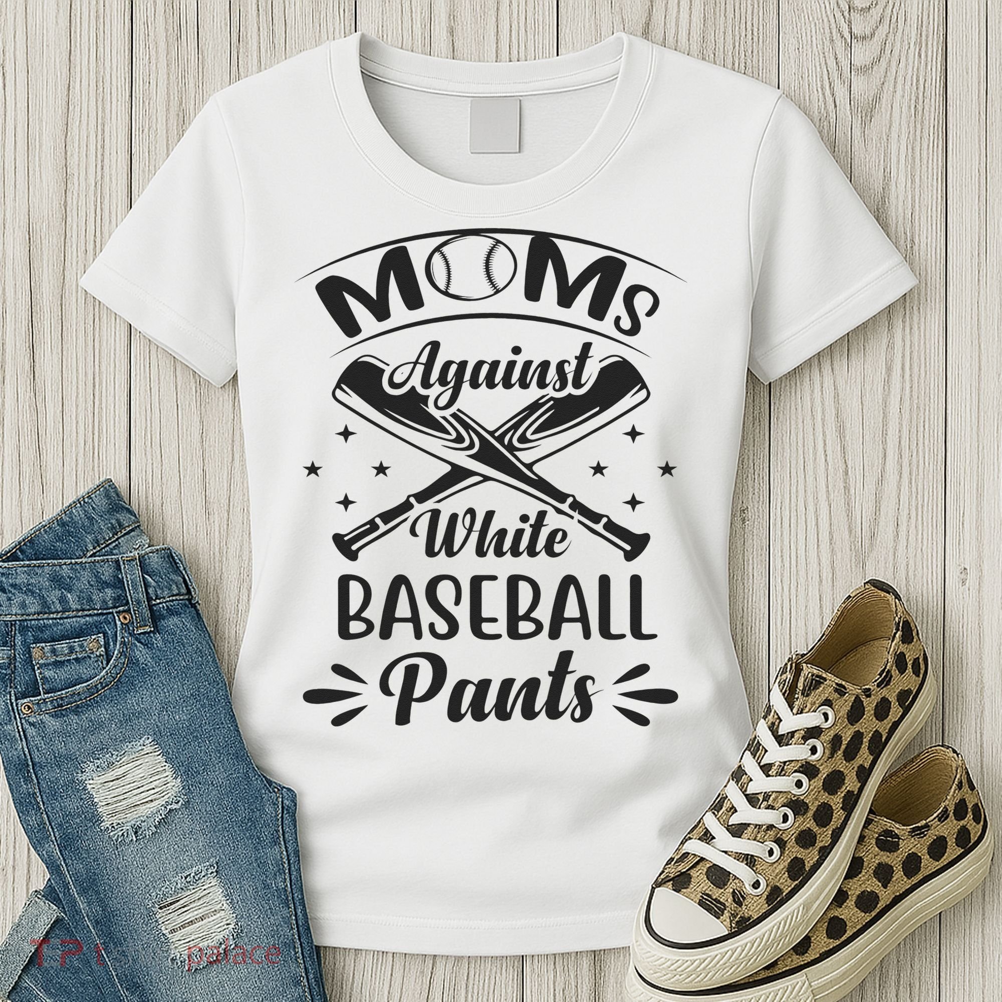 Moms Against White Baseball Pants Women's T-Shirt