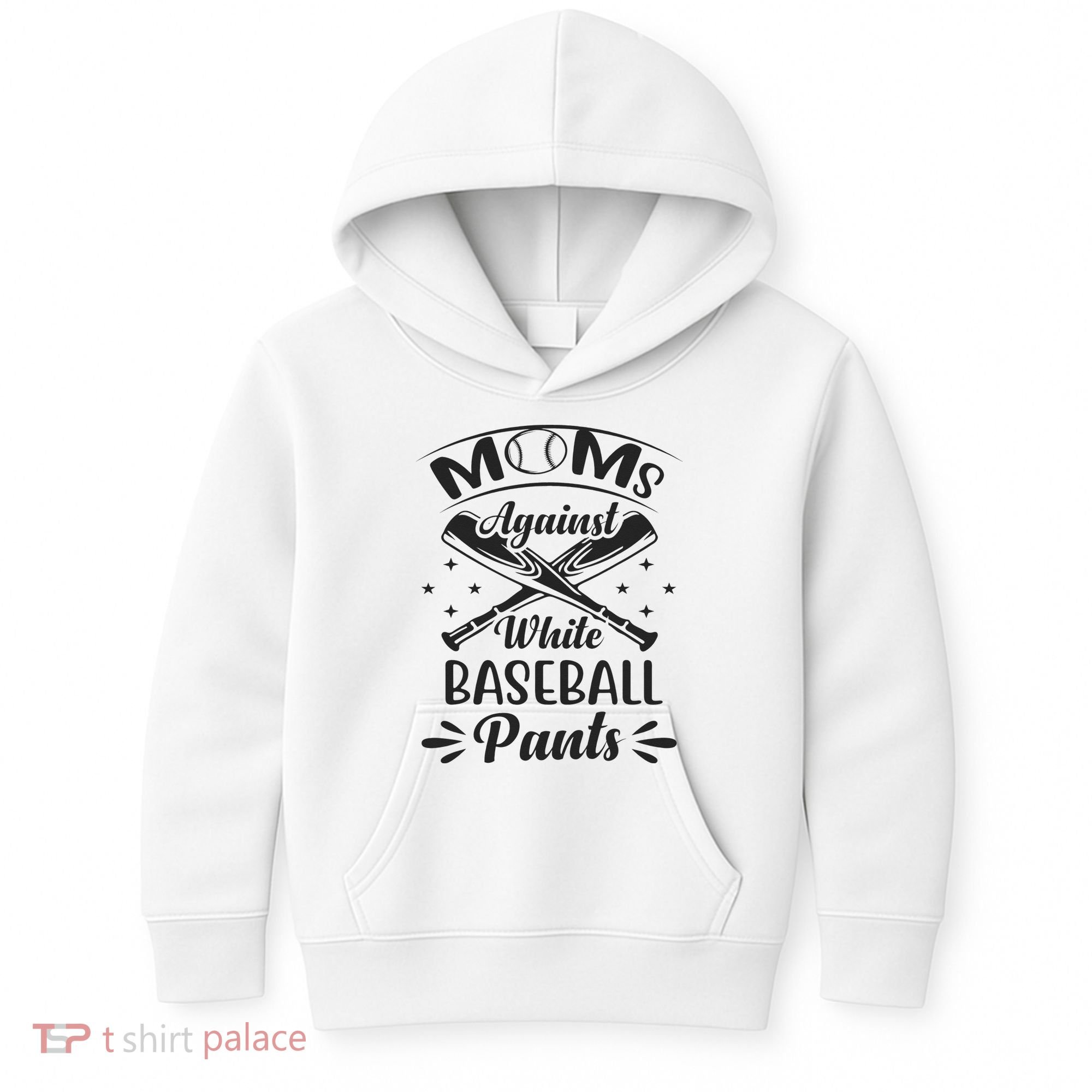 Moms Against White Baseball Pants Kids Hoodie