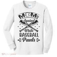 Moms Against White Baseball Pants Kids Long Sleeve Shirt thumb 0