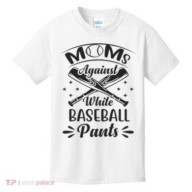 Moms Against White Baseball Pants Kids T-Shirt