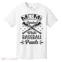 Moms Against White Baseball Pants Kids T-Shirt thumb 0