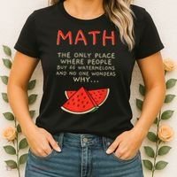 Math And Watermelons Mathematics Calculation Numbers Women's T-Shirt thumb 2