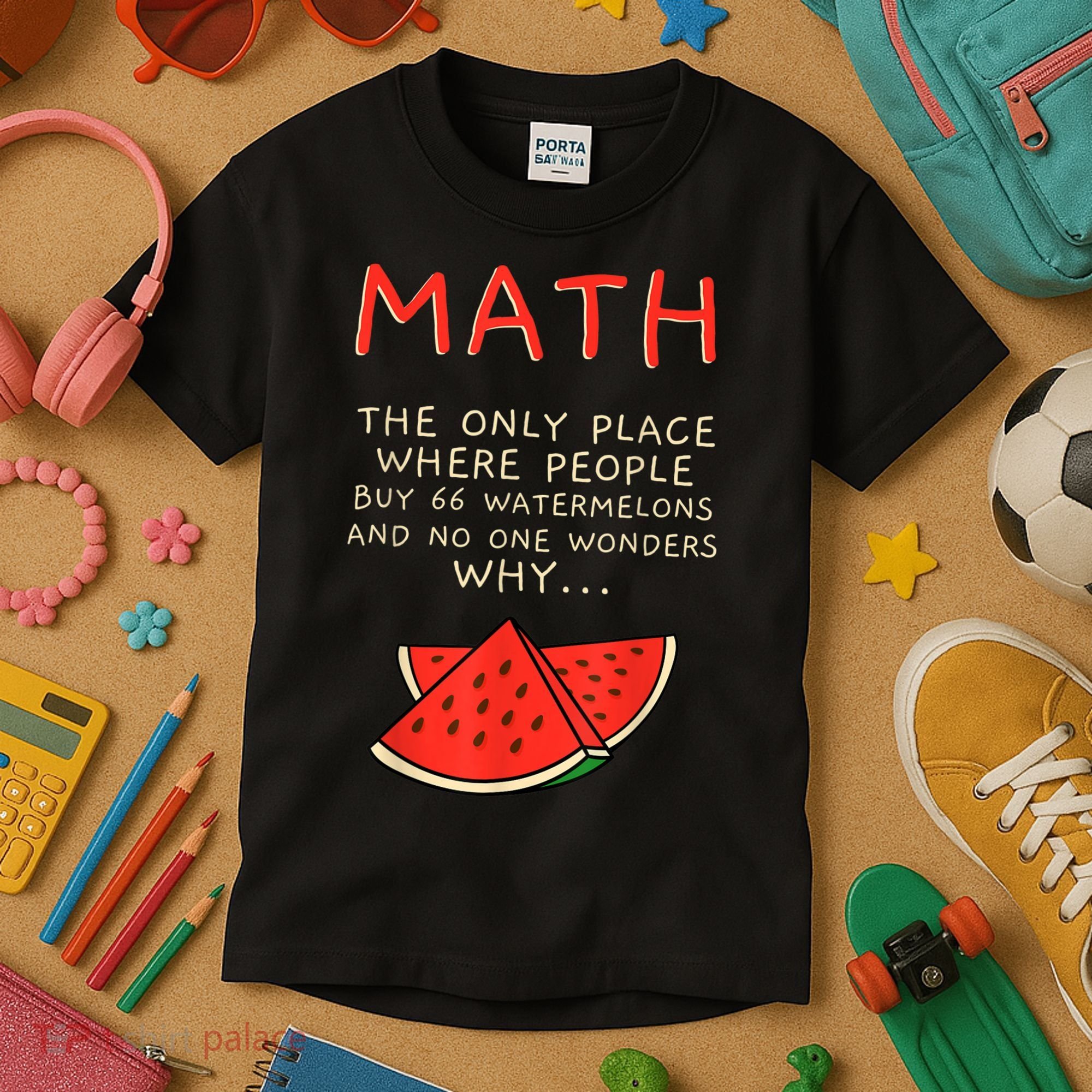 Math And Watermelons Mathematics Calculation Numbers Kids T-Shirt