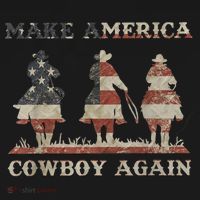 Make America Western Cowboy Again Retro 4th Of July Usa Flag Women's Hoodie thumb 2