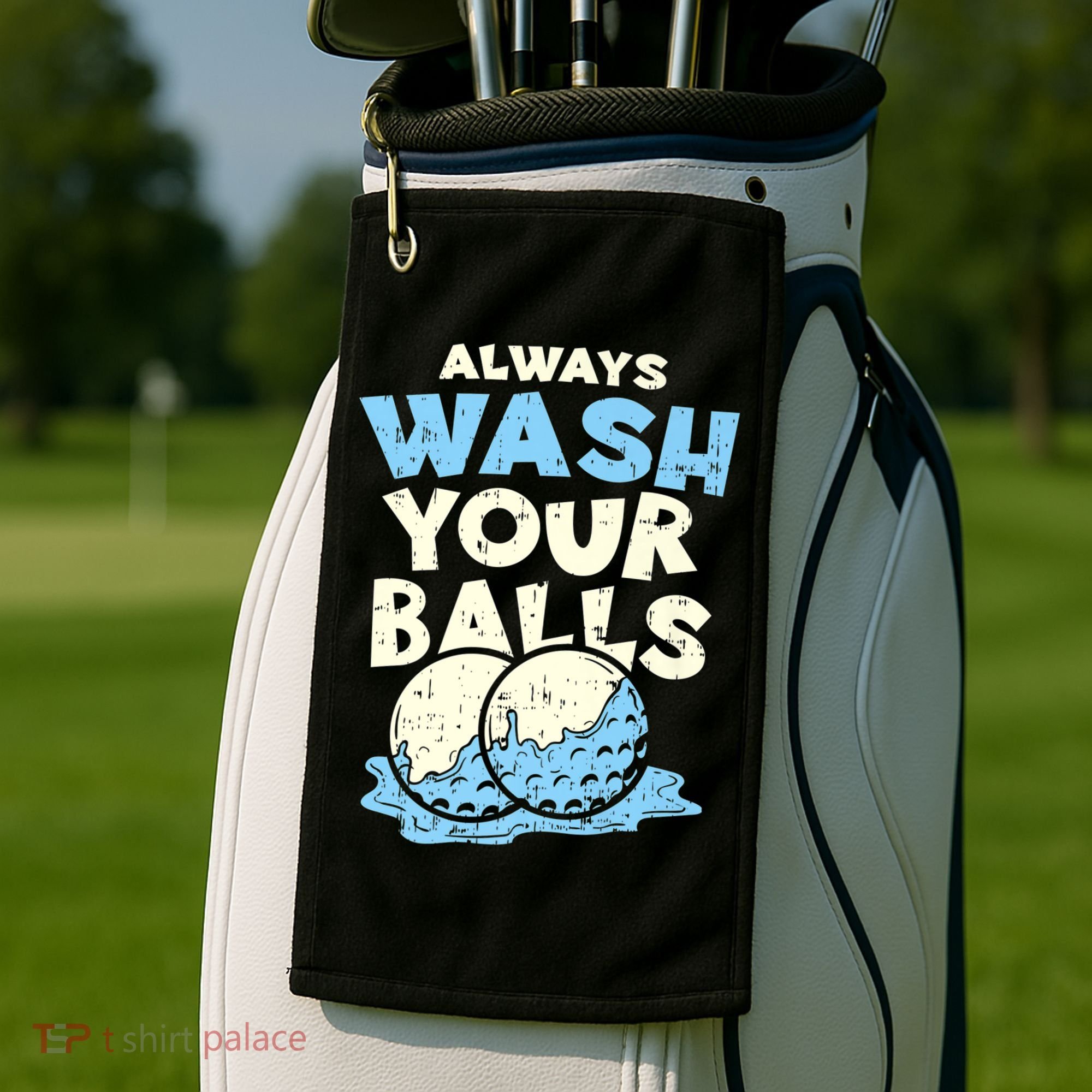 Mens Always Wash Your Balls Funny Gift Funny Joke Golf Professional Gift Golf Towel