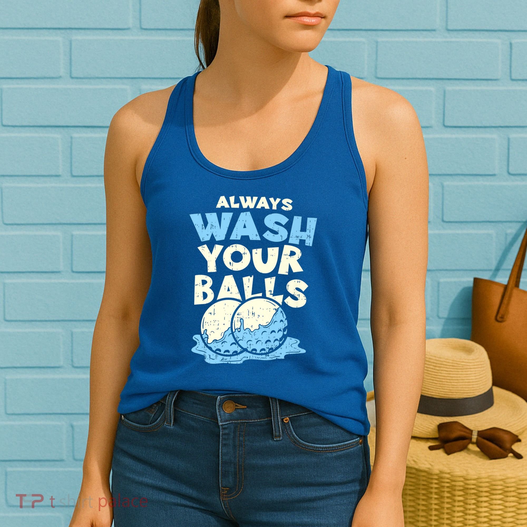 Mens Always Wash Your Balls Funny Gift Funny Joke Golf Professional Gift Women's Tank Top