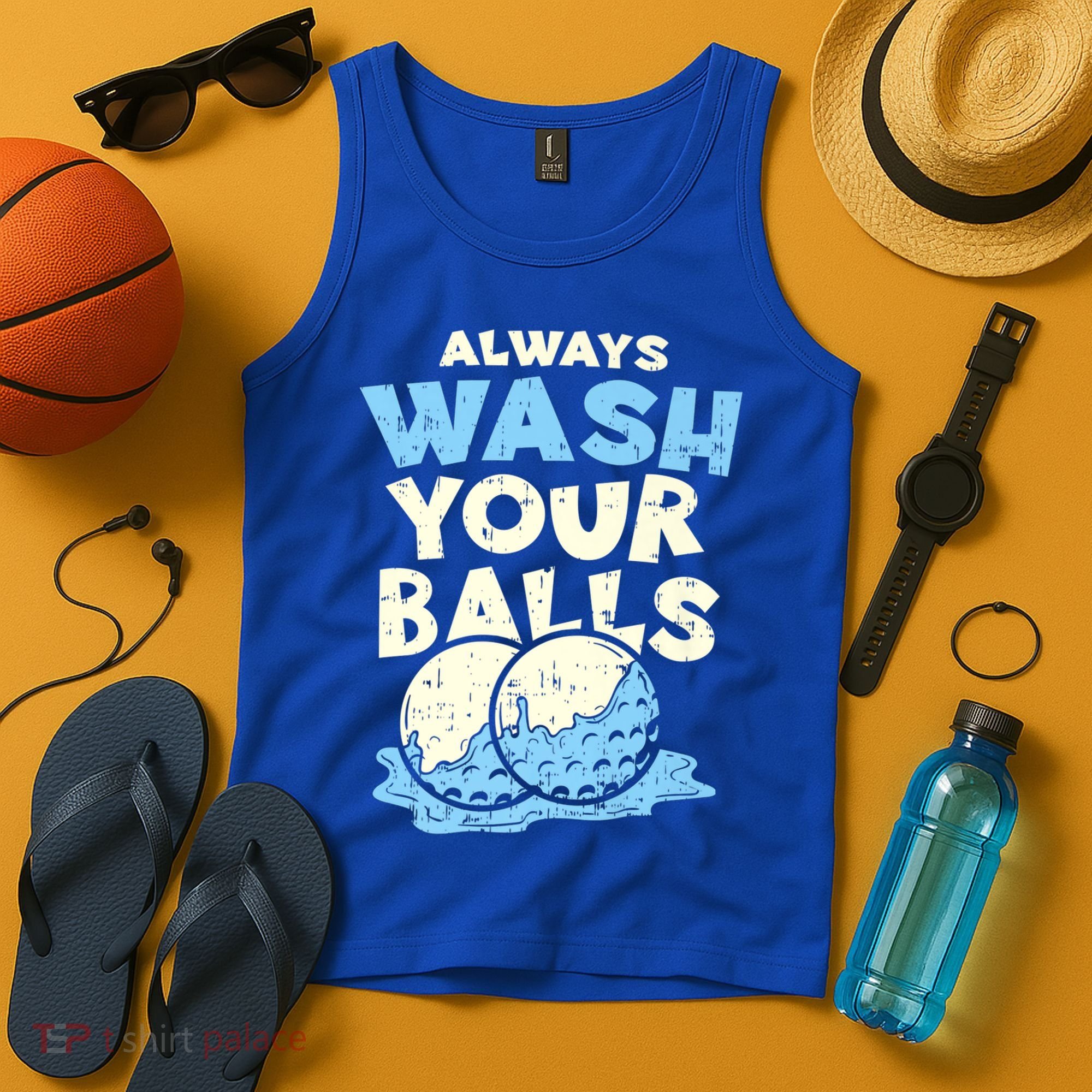 Mens Always Wash Your Balls Funny Gift Funny Joke Golf Professional Gift Tank Top