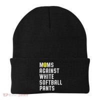 Moms Against White Softball Pants Beanie thumb 0