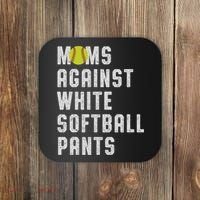 Moms Against White Softball Pants Coaster thumb 0