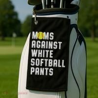 Moms Against White Softball Pants Golf Towel thumb 2