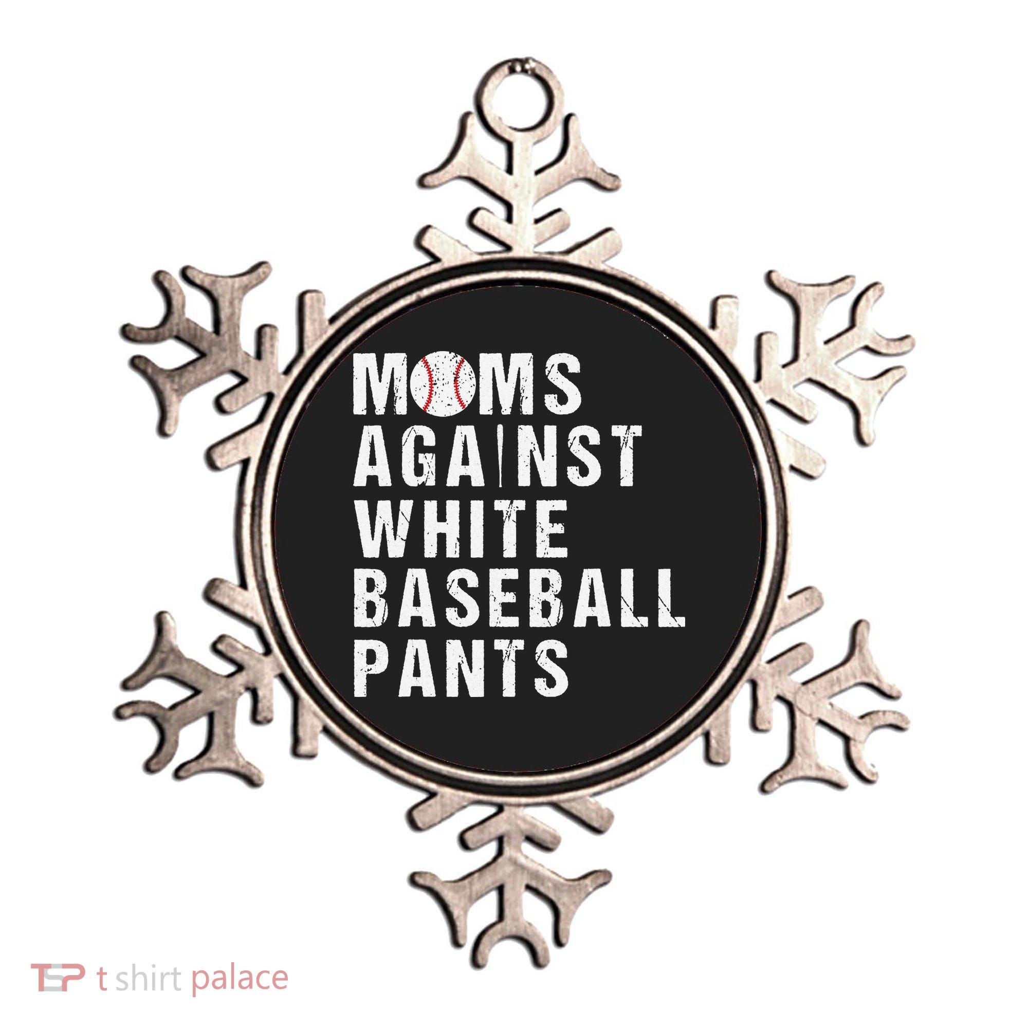 Moms Against White Baseball Pants Ornament