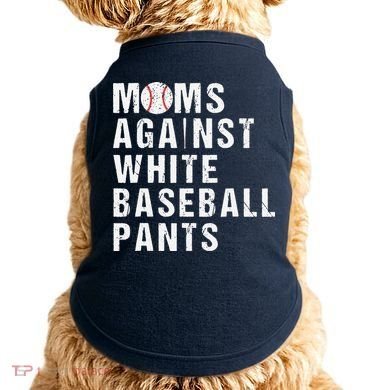Moms Against White Baseball Pants Doggie Tank