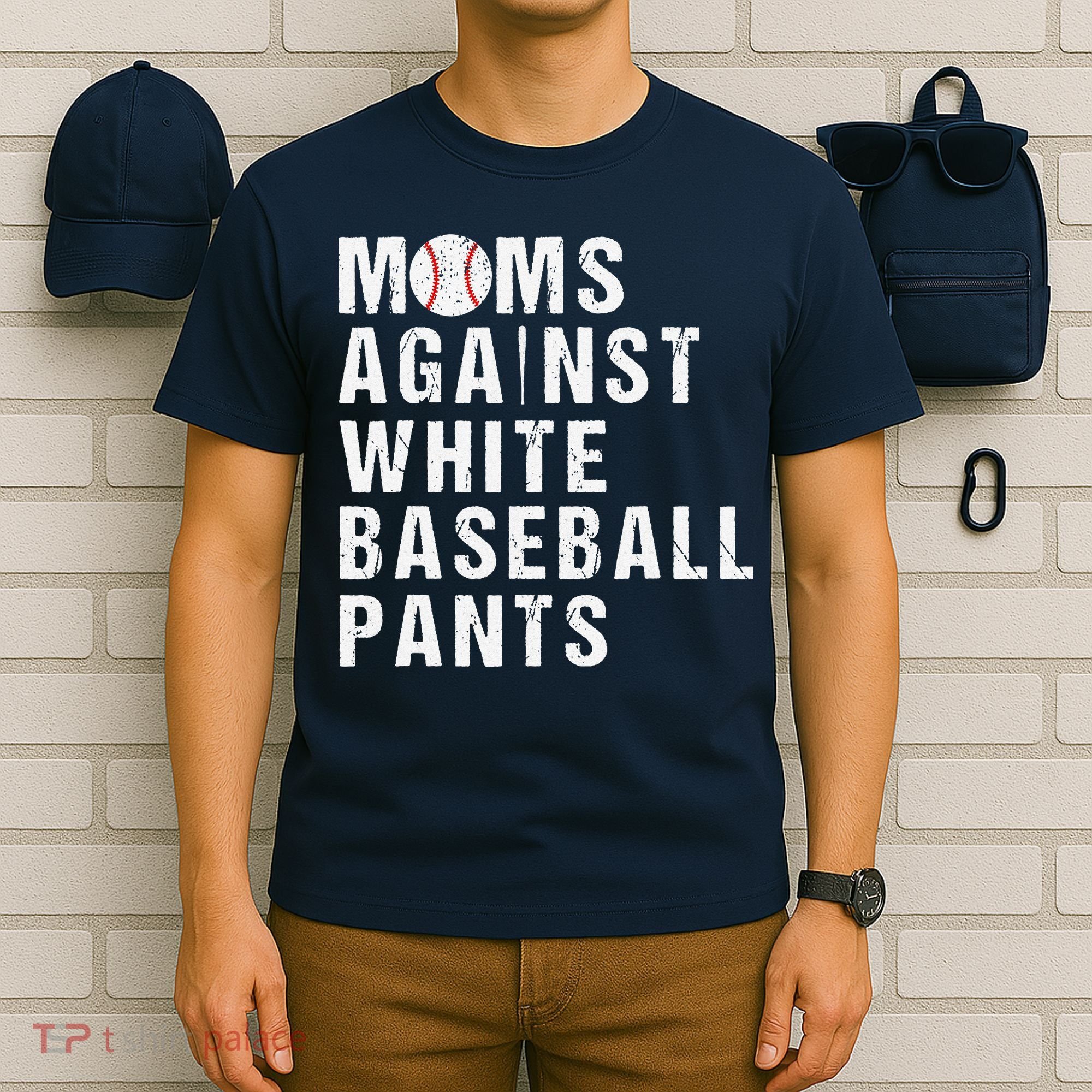 Moms Against White Baseball Pants T-Shirt