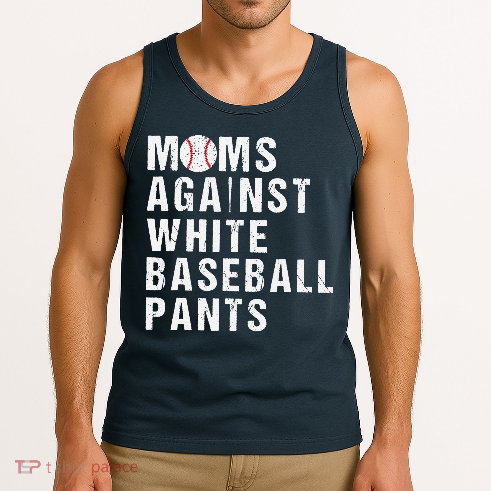 Moms Against White Baseball Pants Tank Top