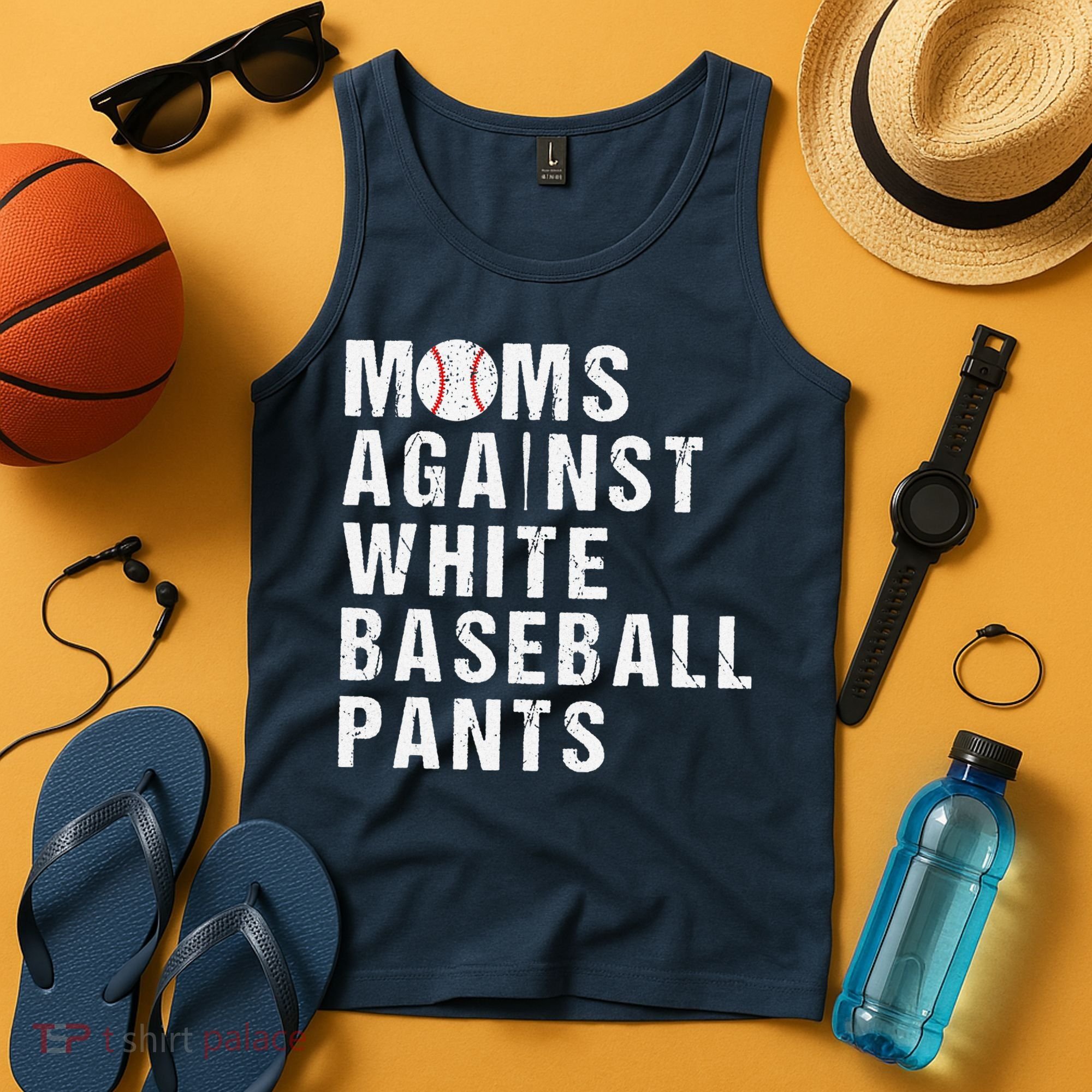 Moms Against White Baseball Pants Tank Top