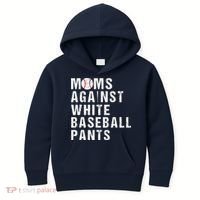 Moms Against White Baseball Pants Kids Hoodie thumb 0